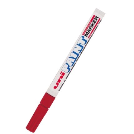 A px20 grey uni PAINT marker with a white barrel and grey cap stands out against a plain background. The bold text on the barrel reads "uni PAINT Marker.
