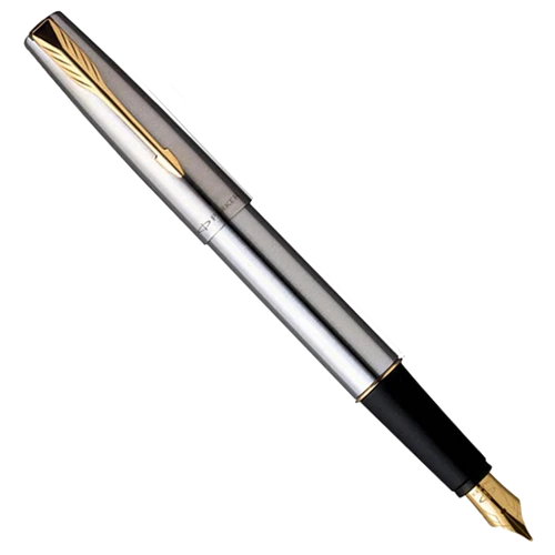 A Sleek Silver Fountain Pen With A Gold Arrow-Shaped Clip And Gold Nib Is Positioned Diagonally Against A White Background. The Pen Cap Is Partly Attached, Emphasizing Its Luxurious Design, Perfect For Adding A Touch Of Personalized Elegance To Your Writing Experience.