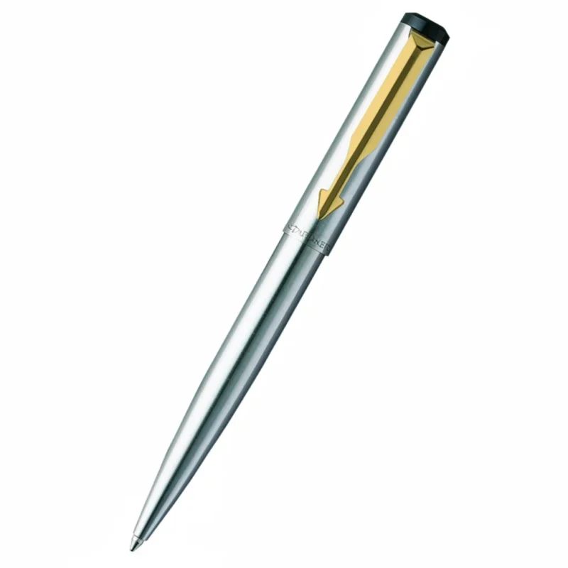 Parker Vector Chrome Silver with Gold Clip Ballpoint Pen
