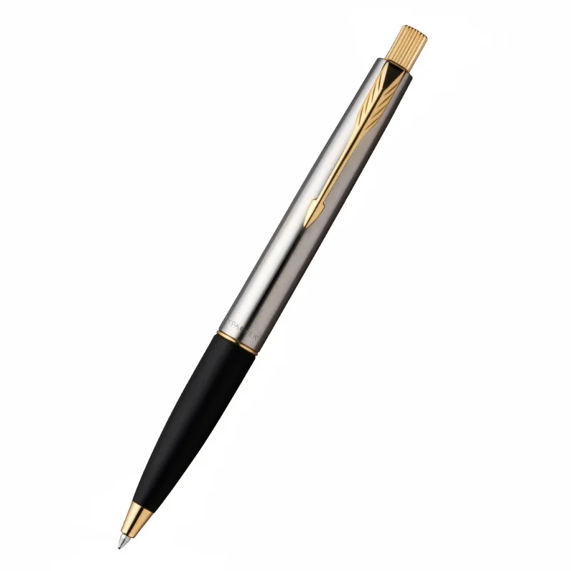 Parker Frontier Chrome Silver with Gold Clip Ballpoint Pen