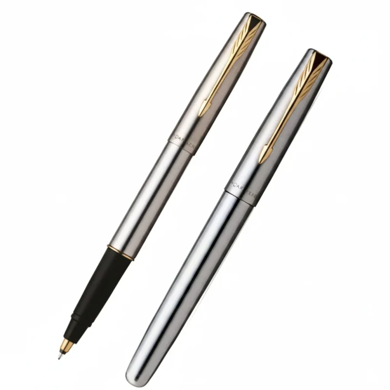 Parker Frontier Chrome Silver with Gold Clip Rollerball Pen