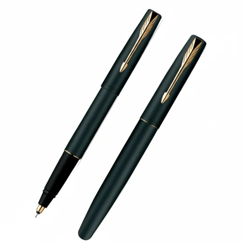 Parker Frontier Chrome Matte Black with Gold Clip Rollerball Pen