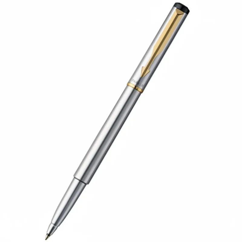 Parker Vector Chrome Silver with Gold Clip Rollerball Pen