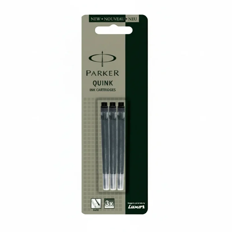 Parker Fountain Refill Cartridge Black 3pack